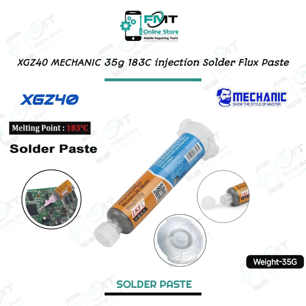 XGZ40 MECHANIC 35g 183C injection Solder Flux Paste. | FMT Online