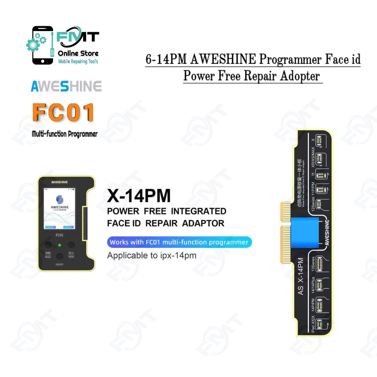 6-14PM AWESHINE Programmer Face id Power Free Repair Adopter