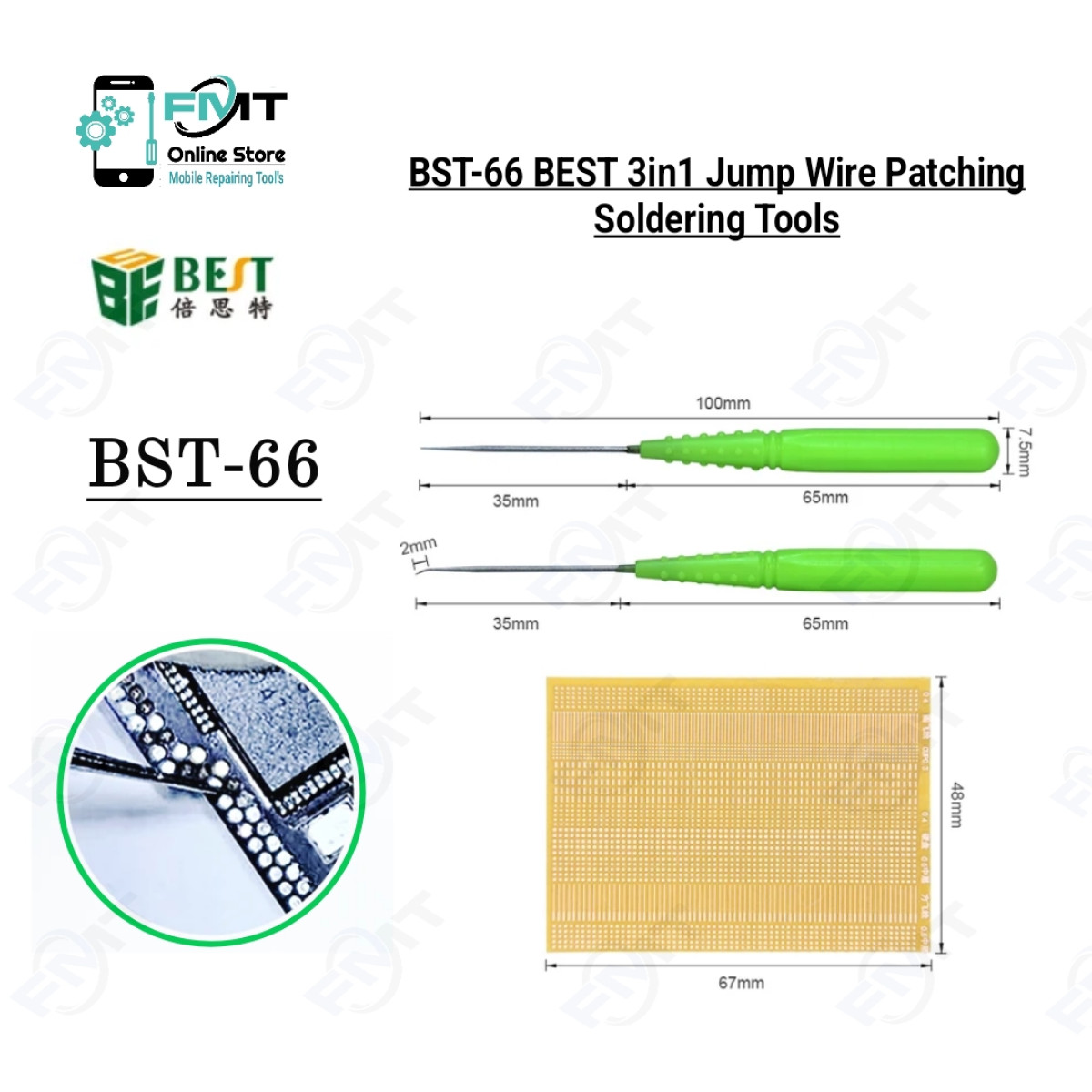 BST-66 BEST 3IN1 Jump Wire Patching Soldering Tools