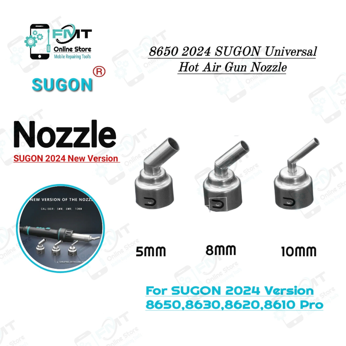 8650 Pro 2024 SUGON New Version 5mm,8mm,10mm Bent Nozzles