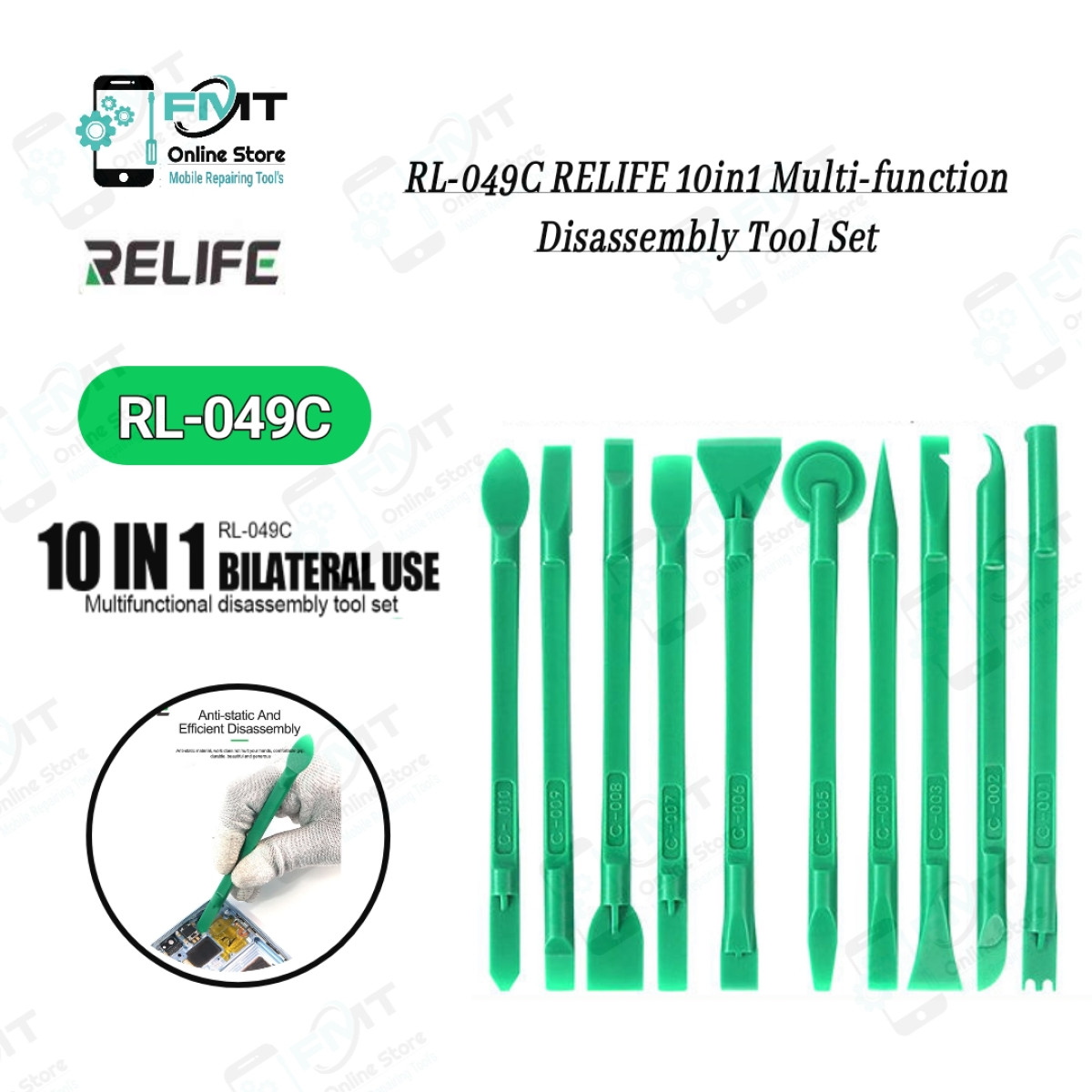 RL-049C RELIFE 10in1 Multi-function Disassembly Tool Set
