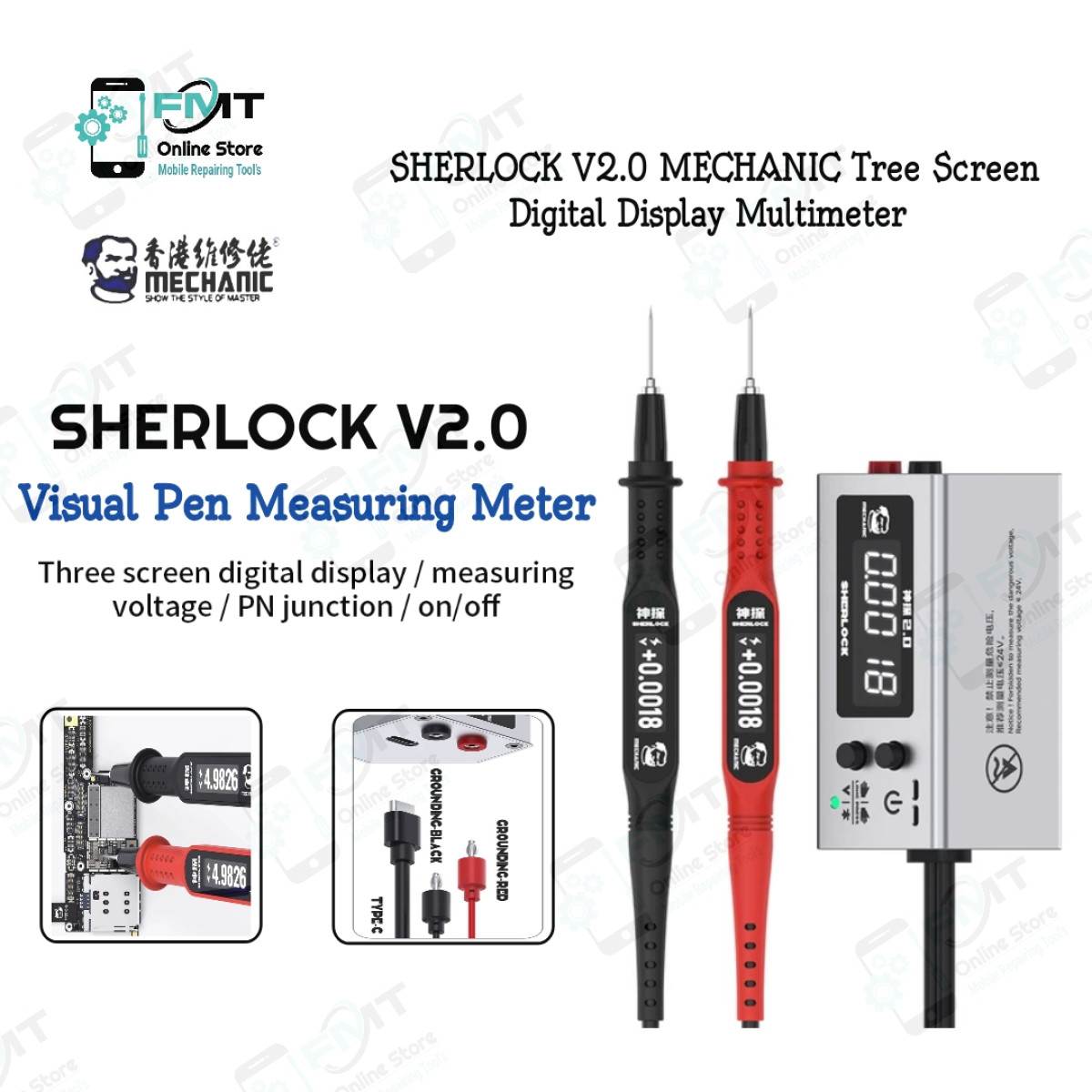 Sherlock V2.0 MECHANIC Tree Screen Digital Display Multimeter
