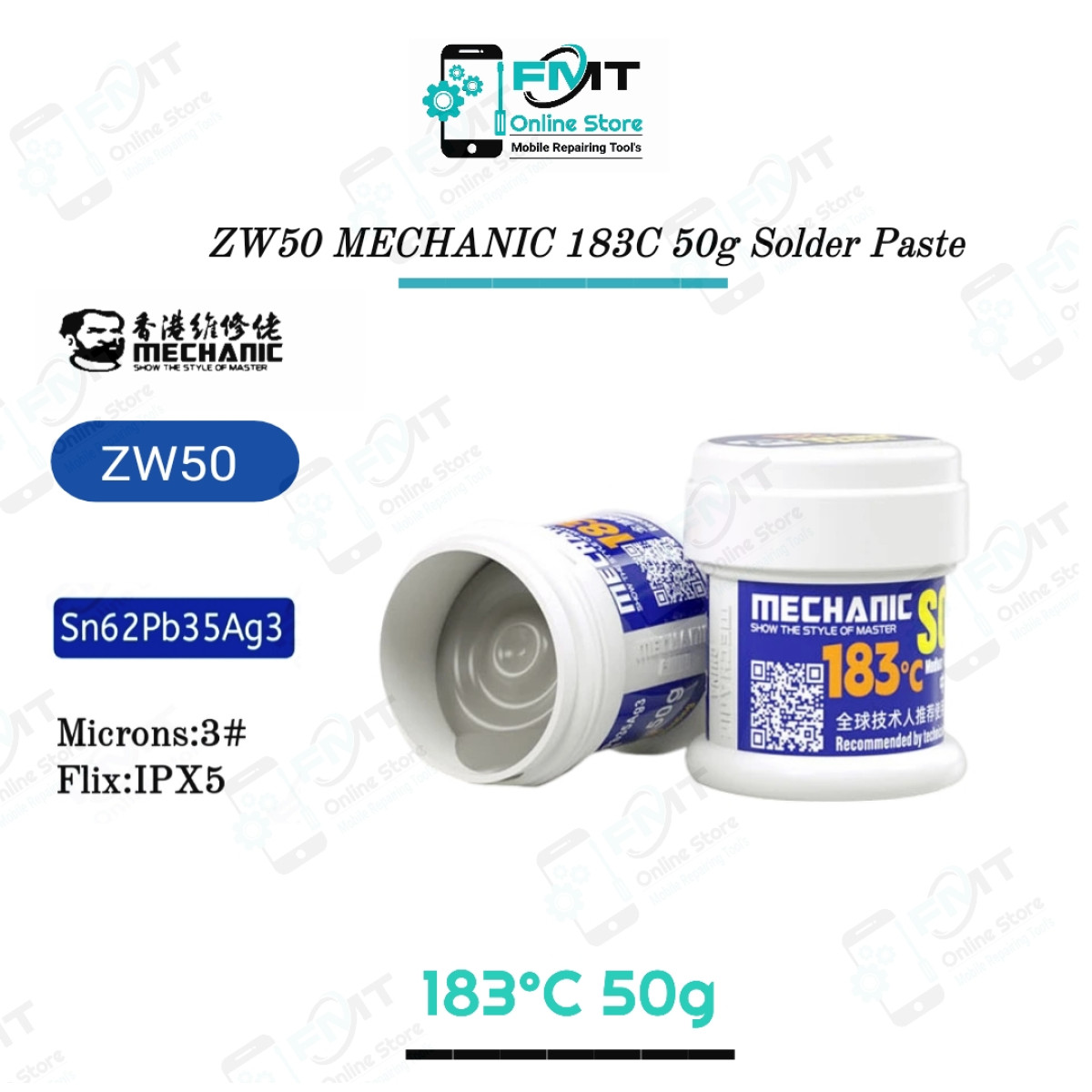 ZW50 MECHANIC 183C 50g New Upgraded Reballing Solder Paste