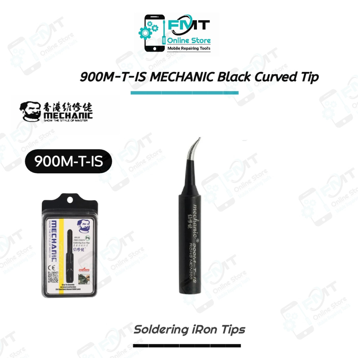 900M-T-IS MECHANIC Black Soldering Iron Curved Tip