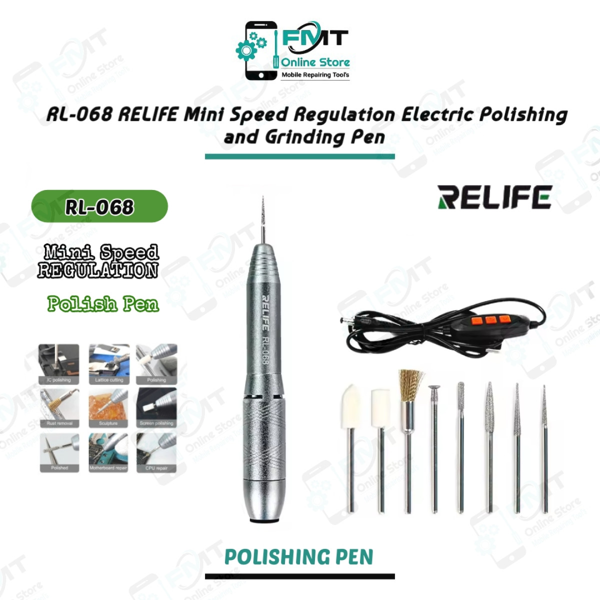 RL-068 RELIFE Mini Speed Regulation Electric Polishing and Grinding Pen