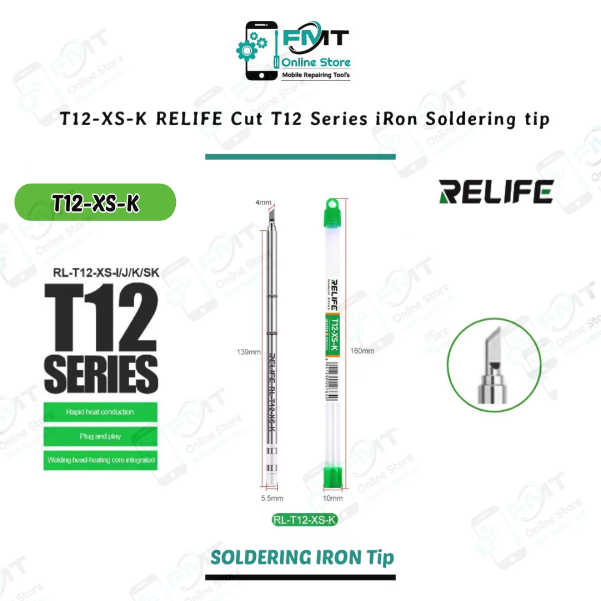 T12-XS-K RELIFE Cut T12 Series iRon Soldering tip