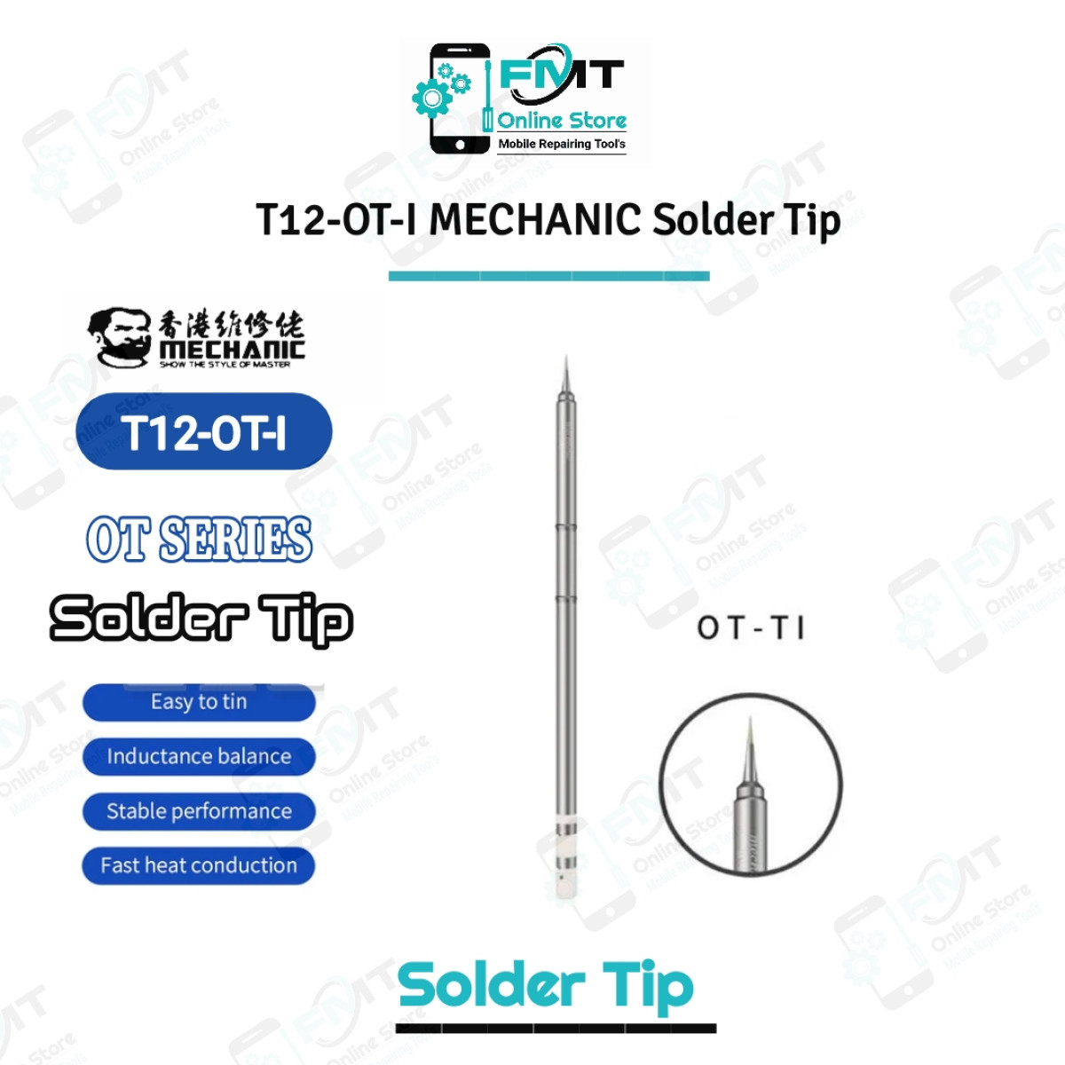 T12-OT-I MECHANIC T12 Series Straight Solder Tip