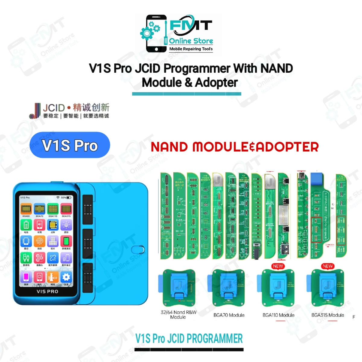 V1S Pro JCID iPhone Programmer With Nand Module&Adopter
