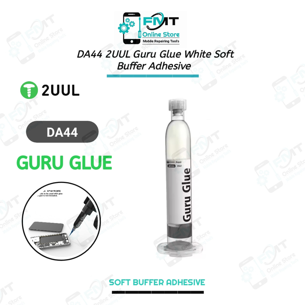 DA44 2UUL Guru Glue White Soft Buffer Adhesive