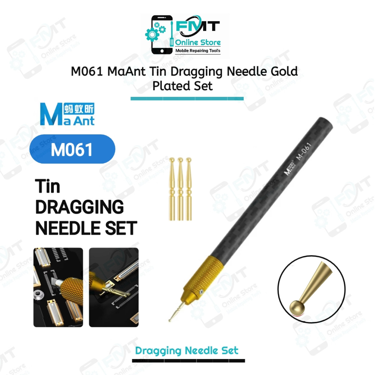 M061 MaAnt Gold Plated Tin Dragging needle Set