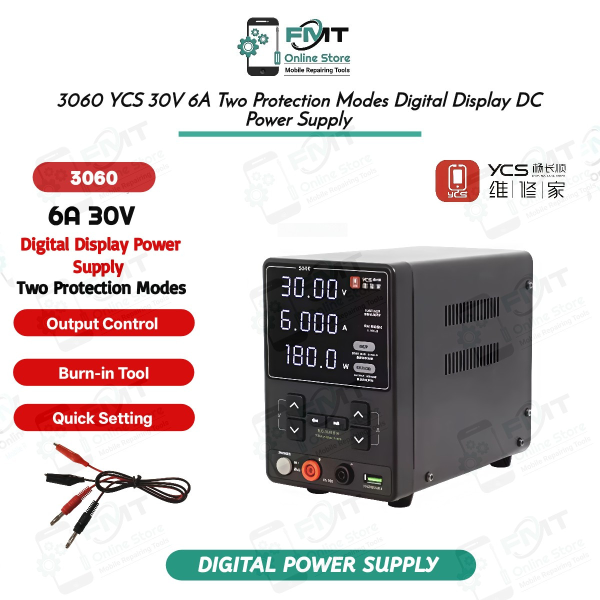 3060 YCS 30V 6A Two Protection Modes Digital Display DC Power Supply