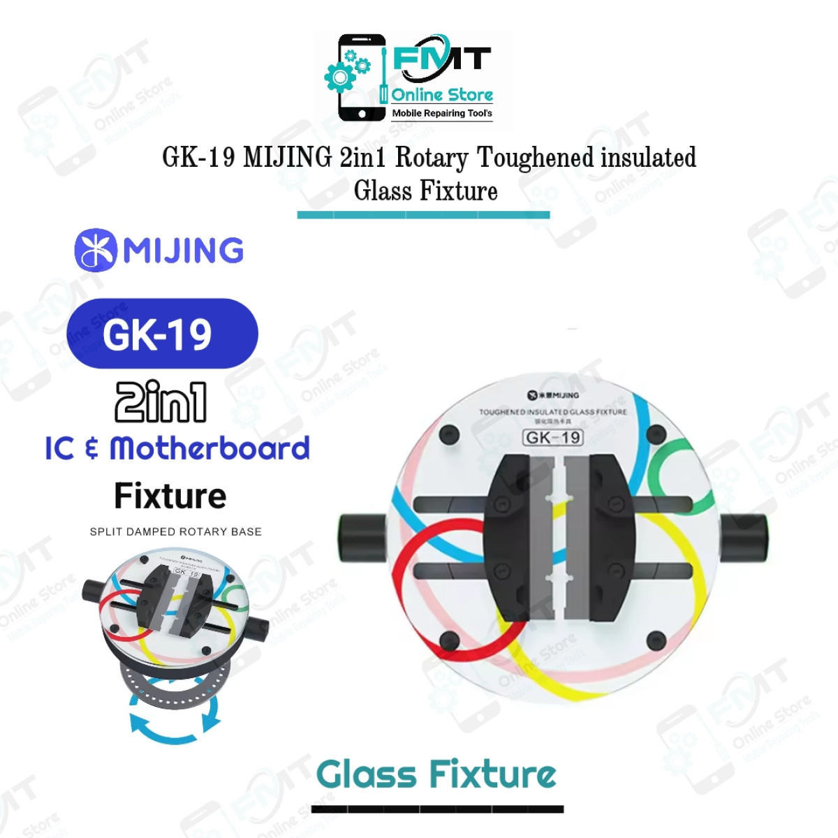 GK-19 MIJING 2in1 Rotary Toughened insulated Glass Fixture