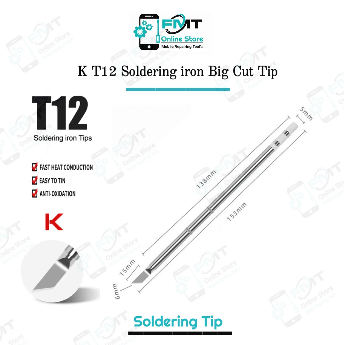 K T12 Soldering iron Big Cut Tip