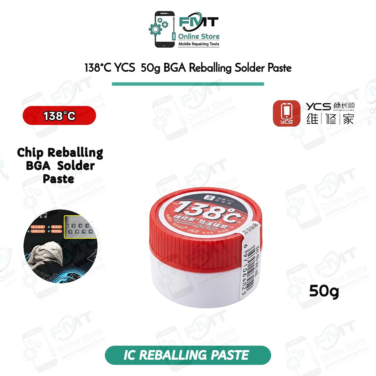 138°C YCS 50g BGA Solder Reballing Paste