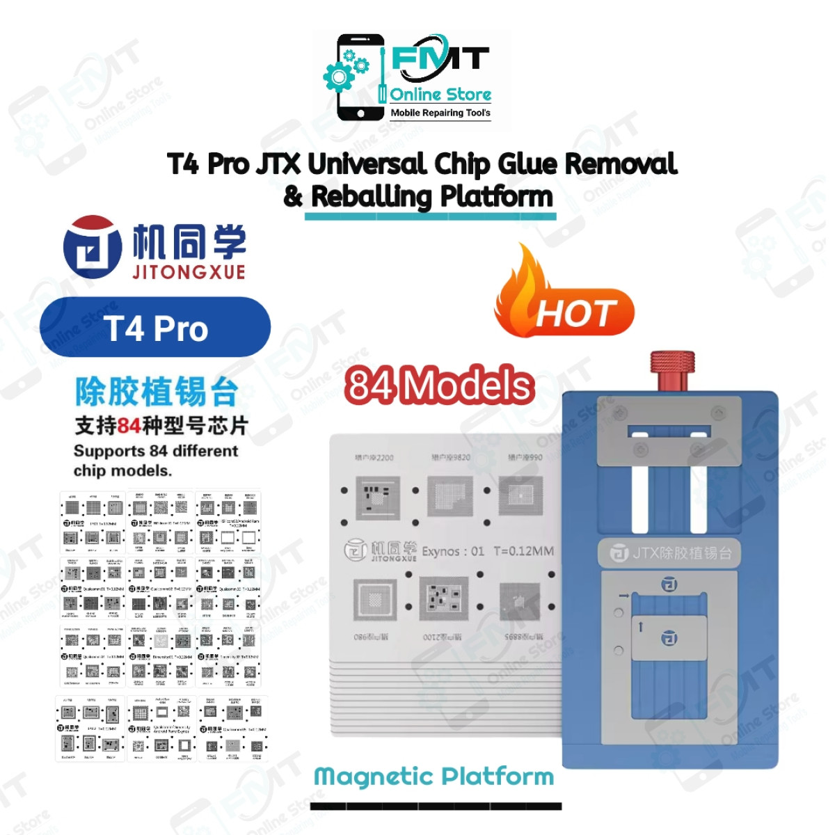 T4 Pro JTX Universal Chip Glue Removal/Reballing Platform