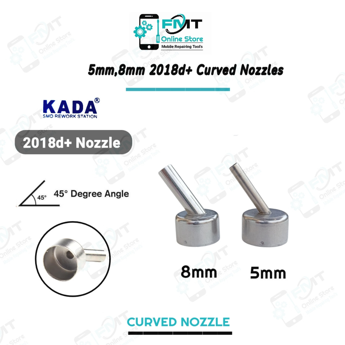 5mm, 8mm Kada 2018d+ Curved Nozzles Set