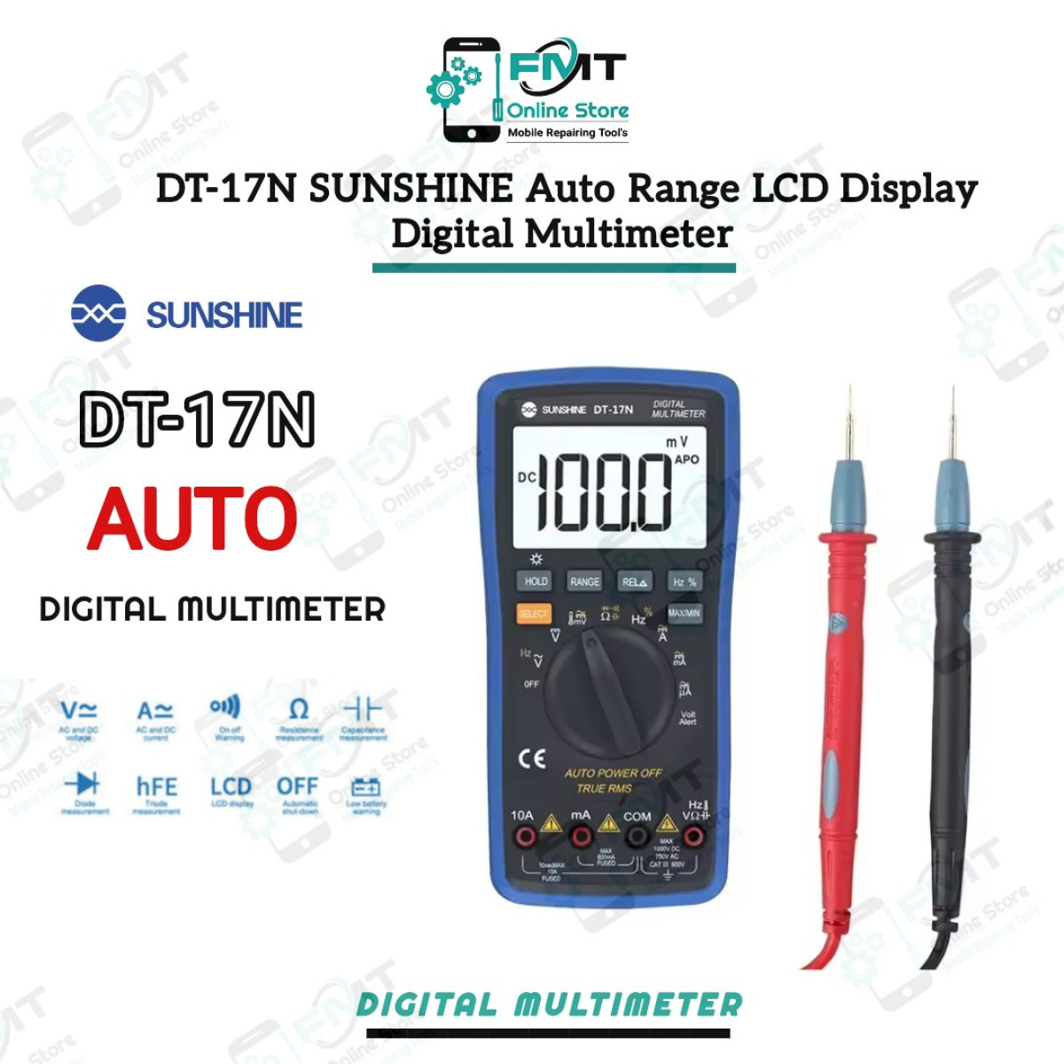 DT-17N SUNSHINE Auto Range LCD Display Digital Multimeter