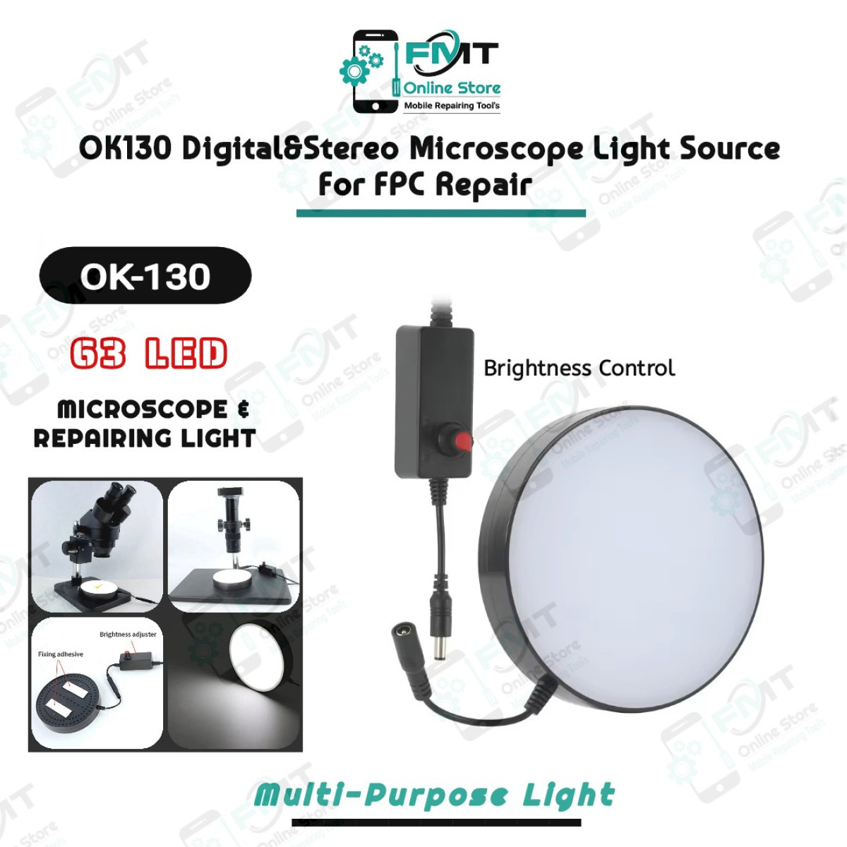 OK130 DIGITAL&STEREO Microscope Light Source For FPC Repair
