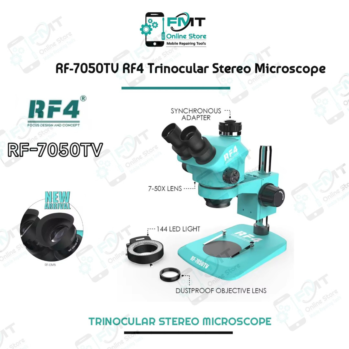 RF-7050TV RF4 Trinocular Stereo Microscope