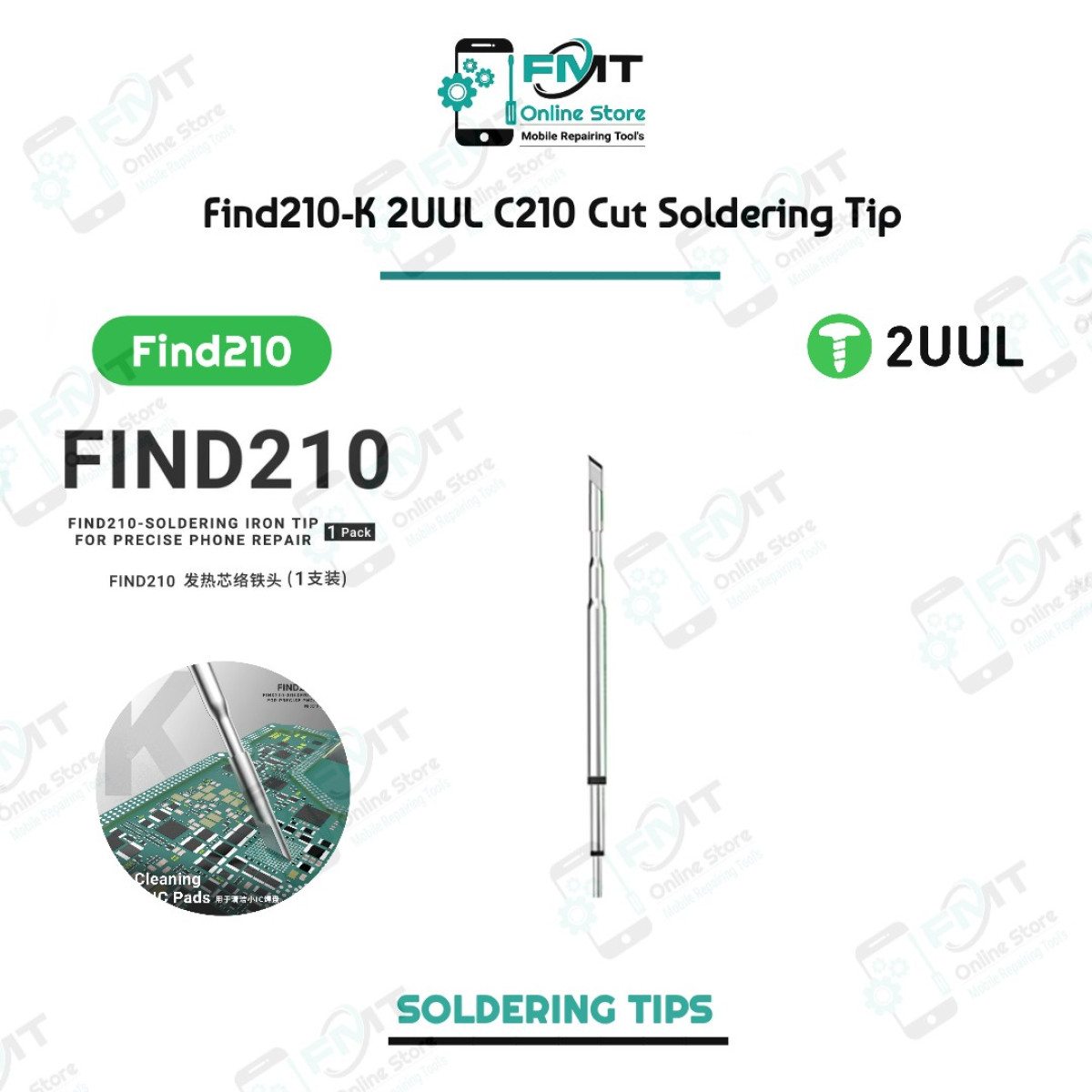 Find210-I 2UUL C210 Straight Integrated integrated Soldering Iron Tip