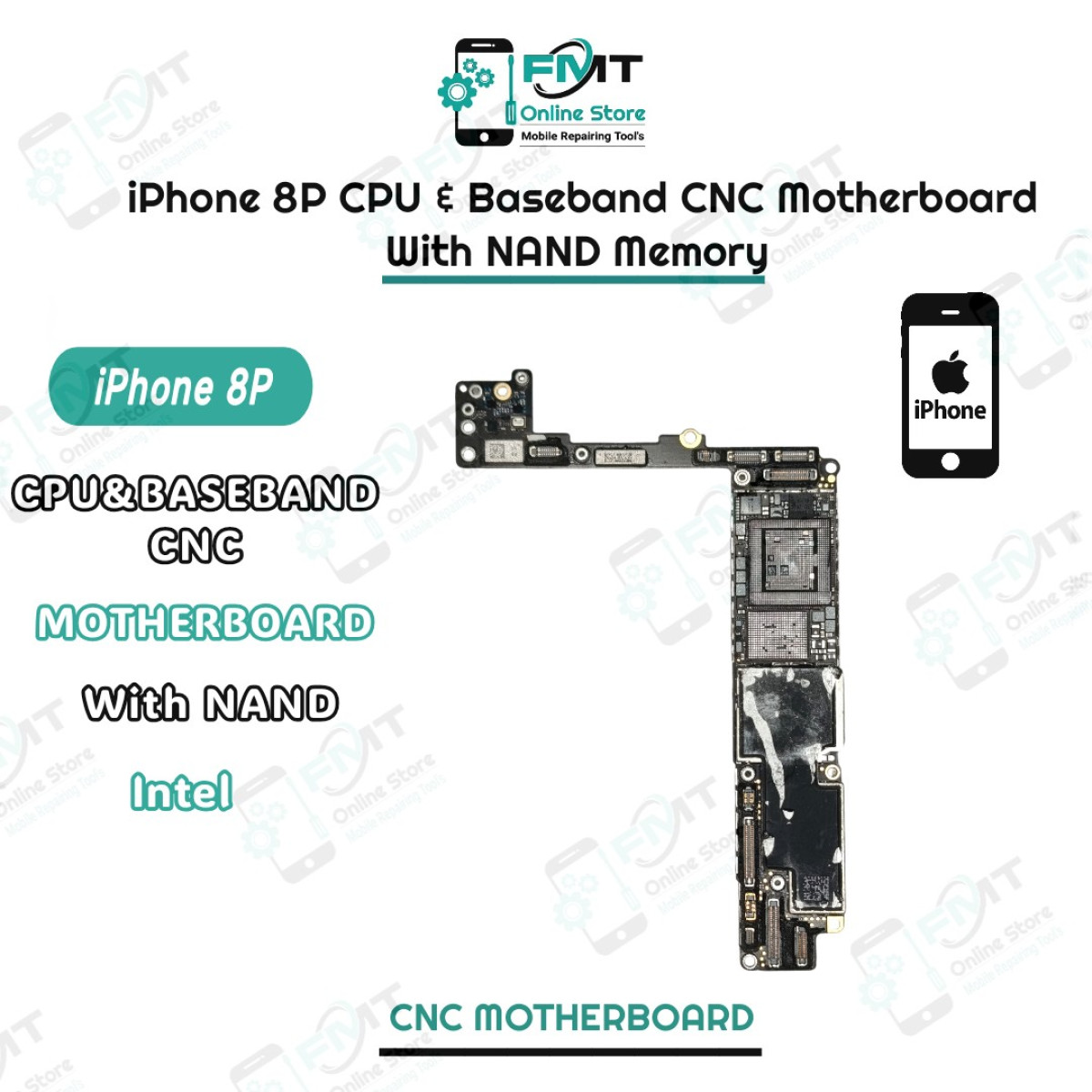 iPhone 8P CPU & Baseband CNC intel  Motherboard With NAND Memory
