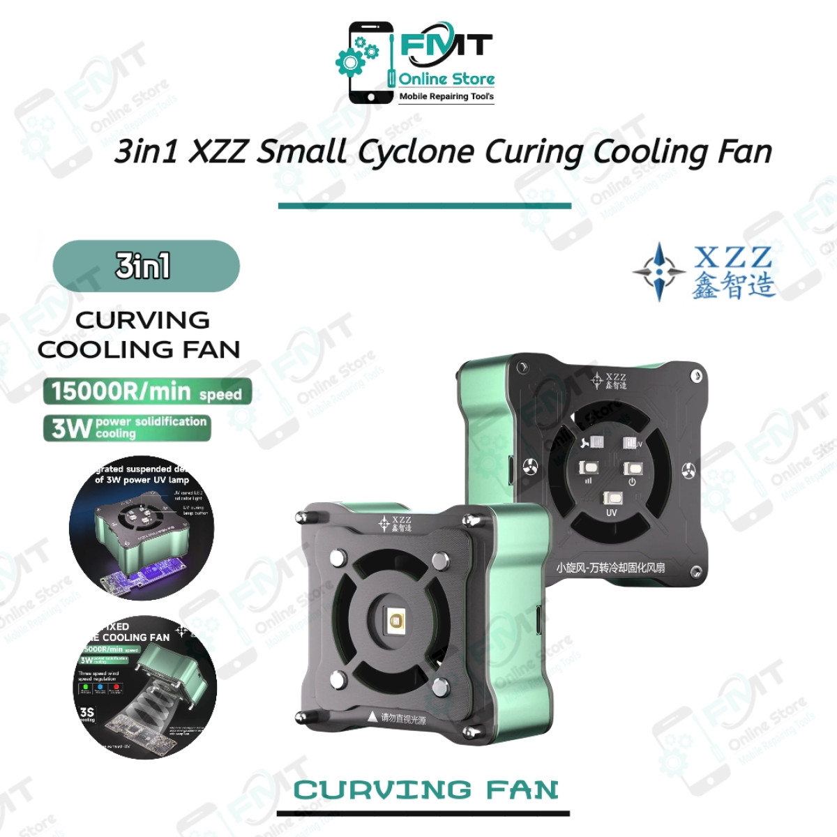 3in1 XZZ Small Cyclone Curing Cooling Fan