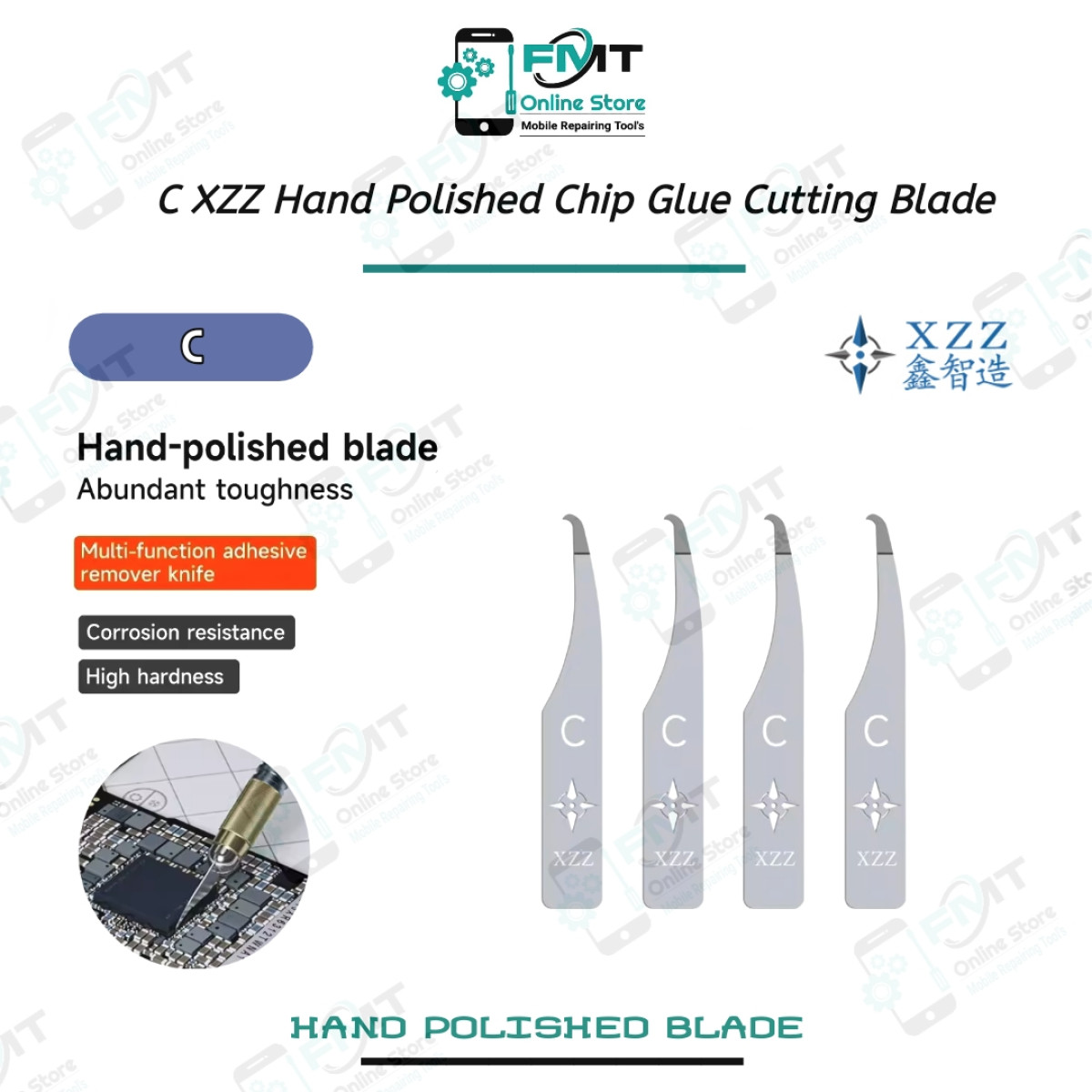 C XZZ HAND Polished iC and Motherboard Degumming Blade