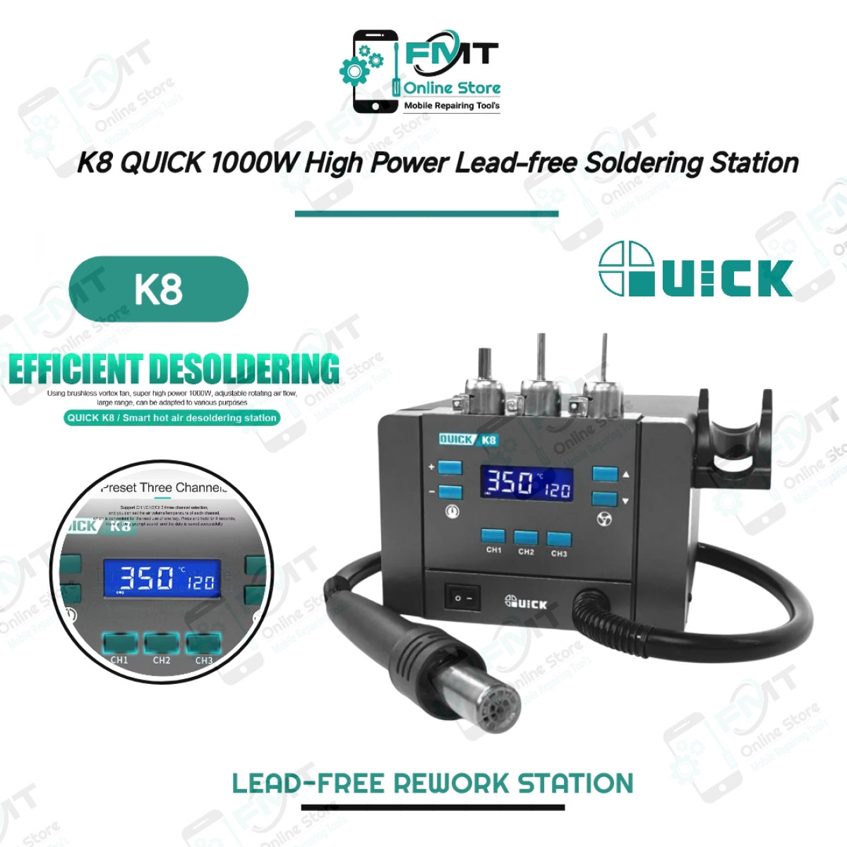 K8 QUICK 1000W High Power Lead-free Soldering Station
