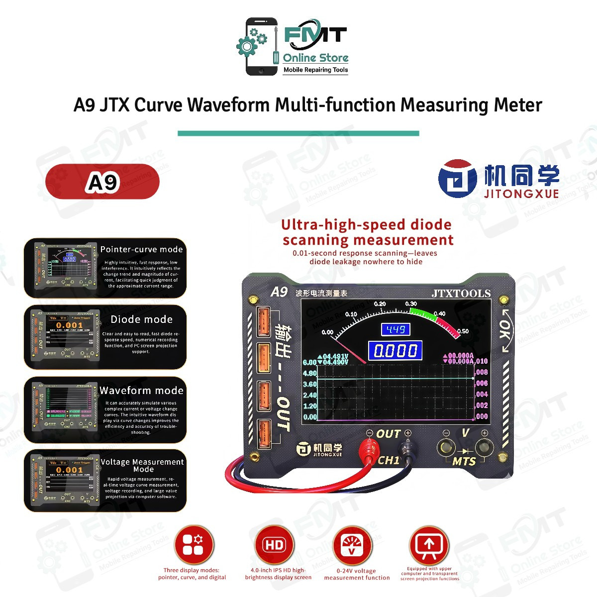 A9 JTX Curve Waveform Multi-function Measuring Meter