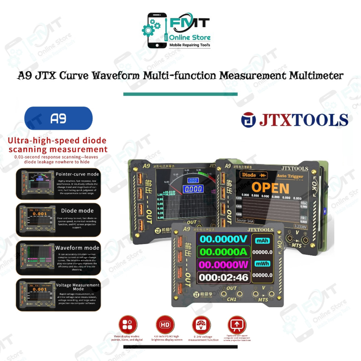 A9 JTX Curve Waveform Multi-function Measuring Meter