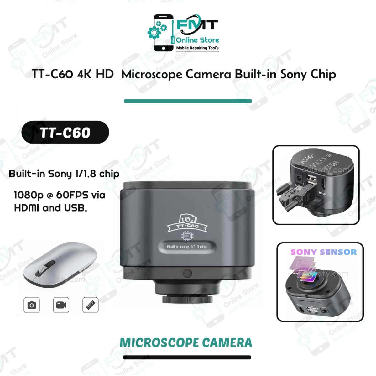 TT-C60 4K HD Microscope Camera Built-in Sony Chip