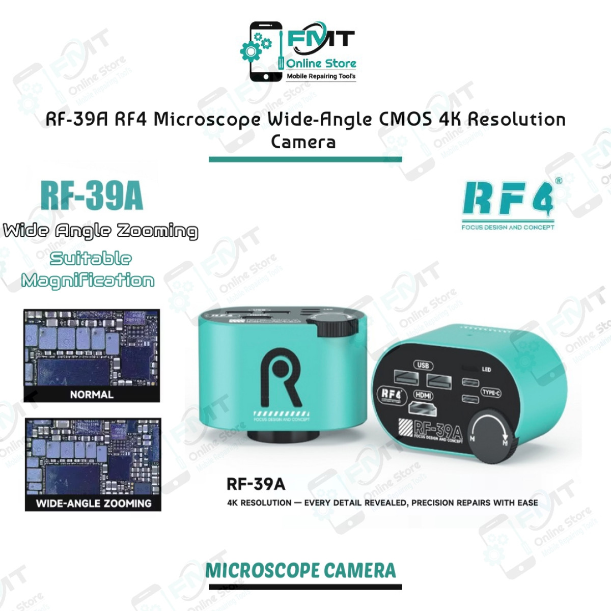 RF-39A RF4 Microscope Wide-Angle CMOS 4K Resolution Camera