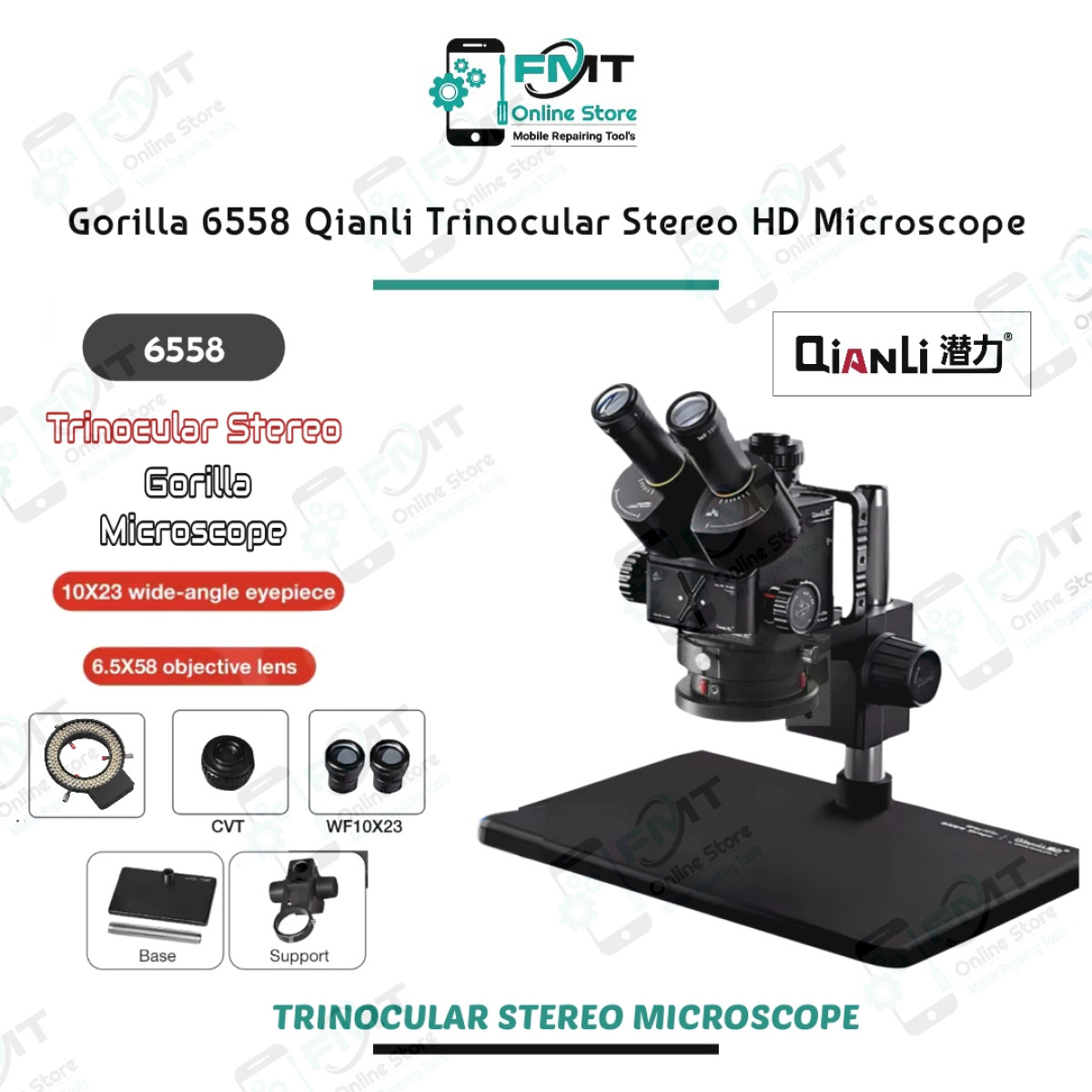 Gorilla 6558 Qianli Trinocular Stereo Microscope
