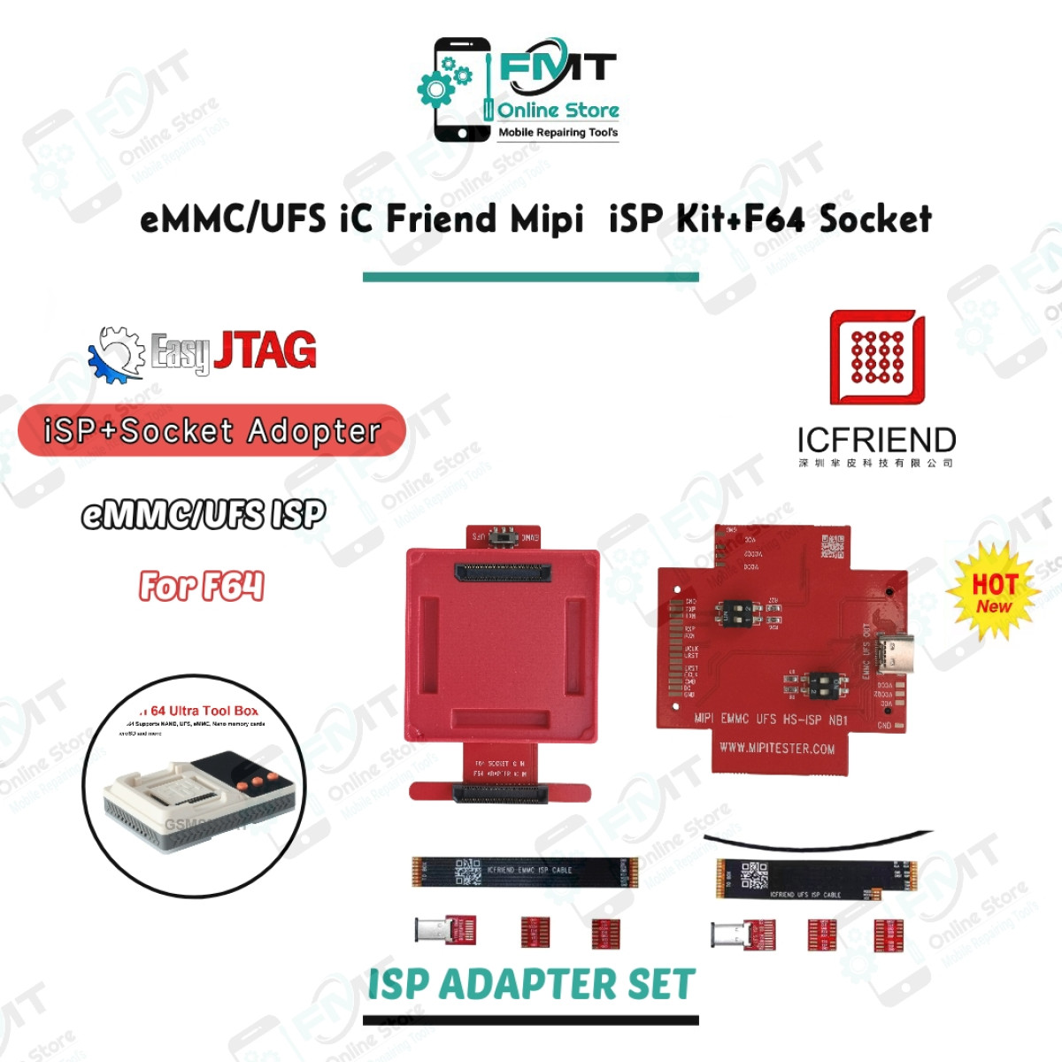 eMMC/UFS iC Friend Mipi iSP Kit+F64 Socket