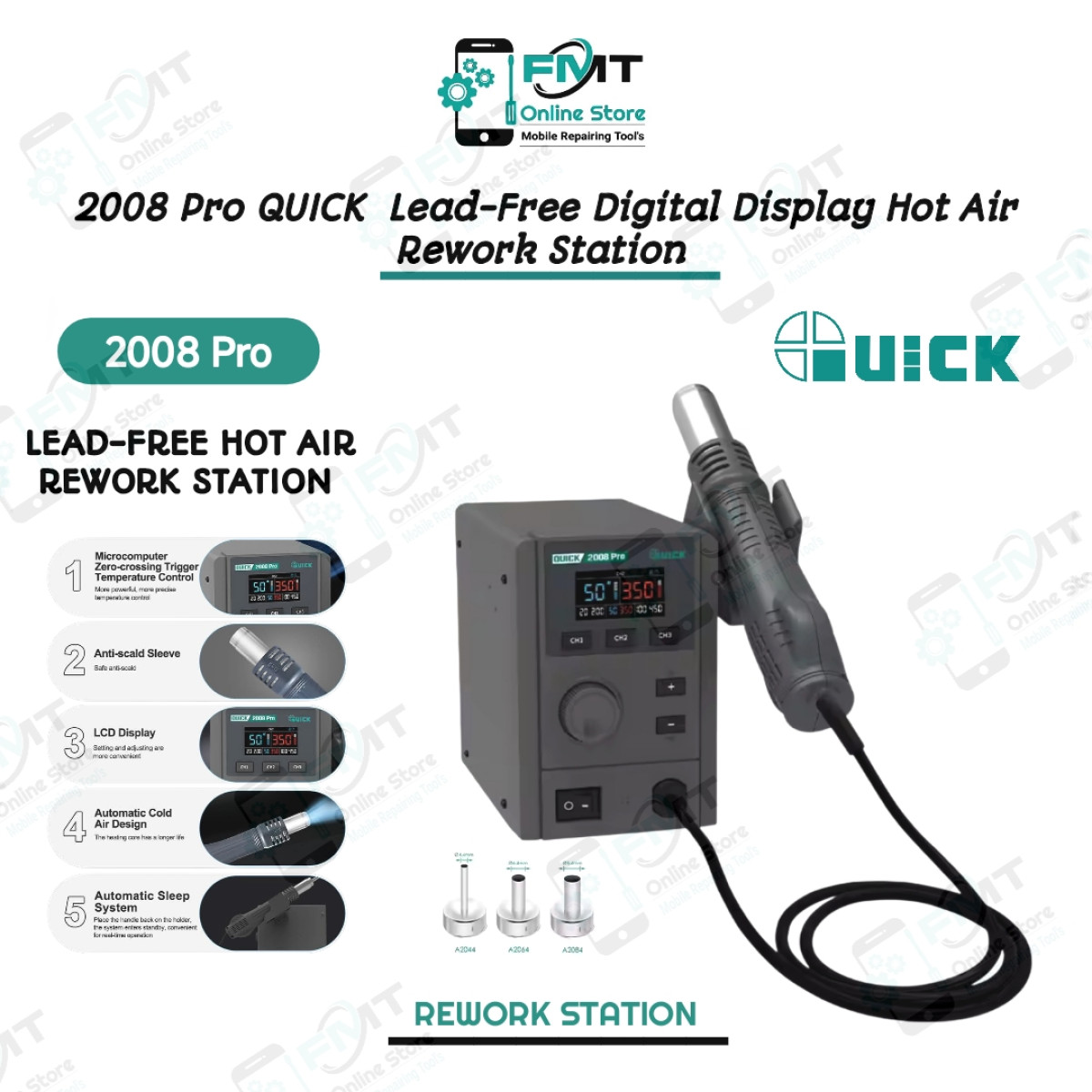 2008 Pro QUICK Lead-Free Digital Display Hot Air Rework Station