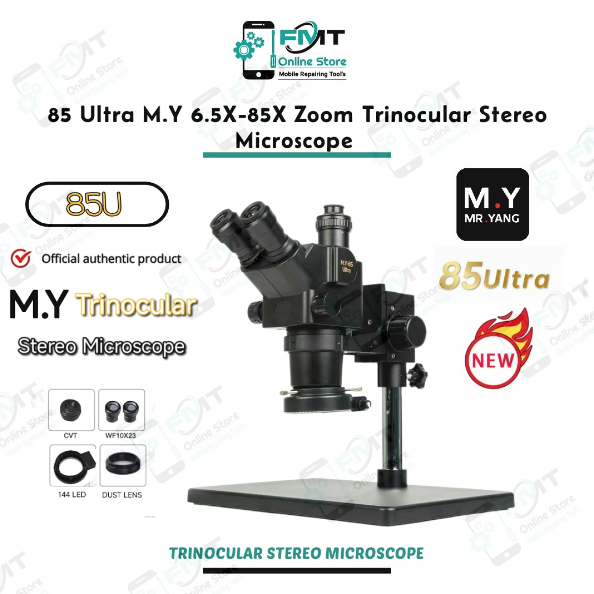 85Ultra MR.YANG 6.5X-85X Zoom Trinocular Stereo Microscope
