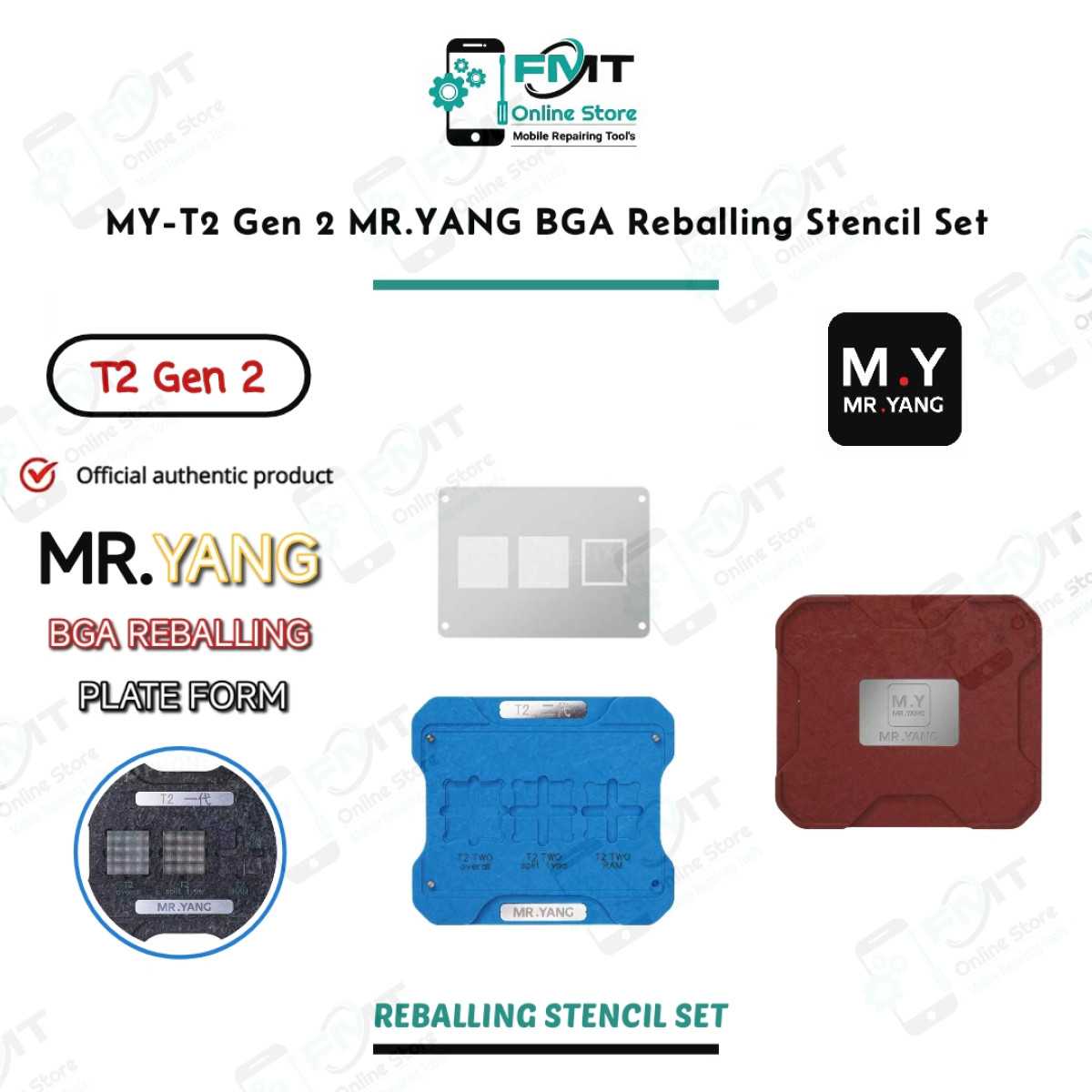 MY-T2 Gen 2 MR.YANG BGA Reballing Stencil Platform Set