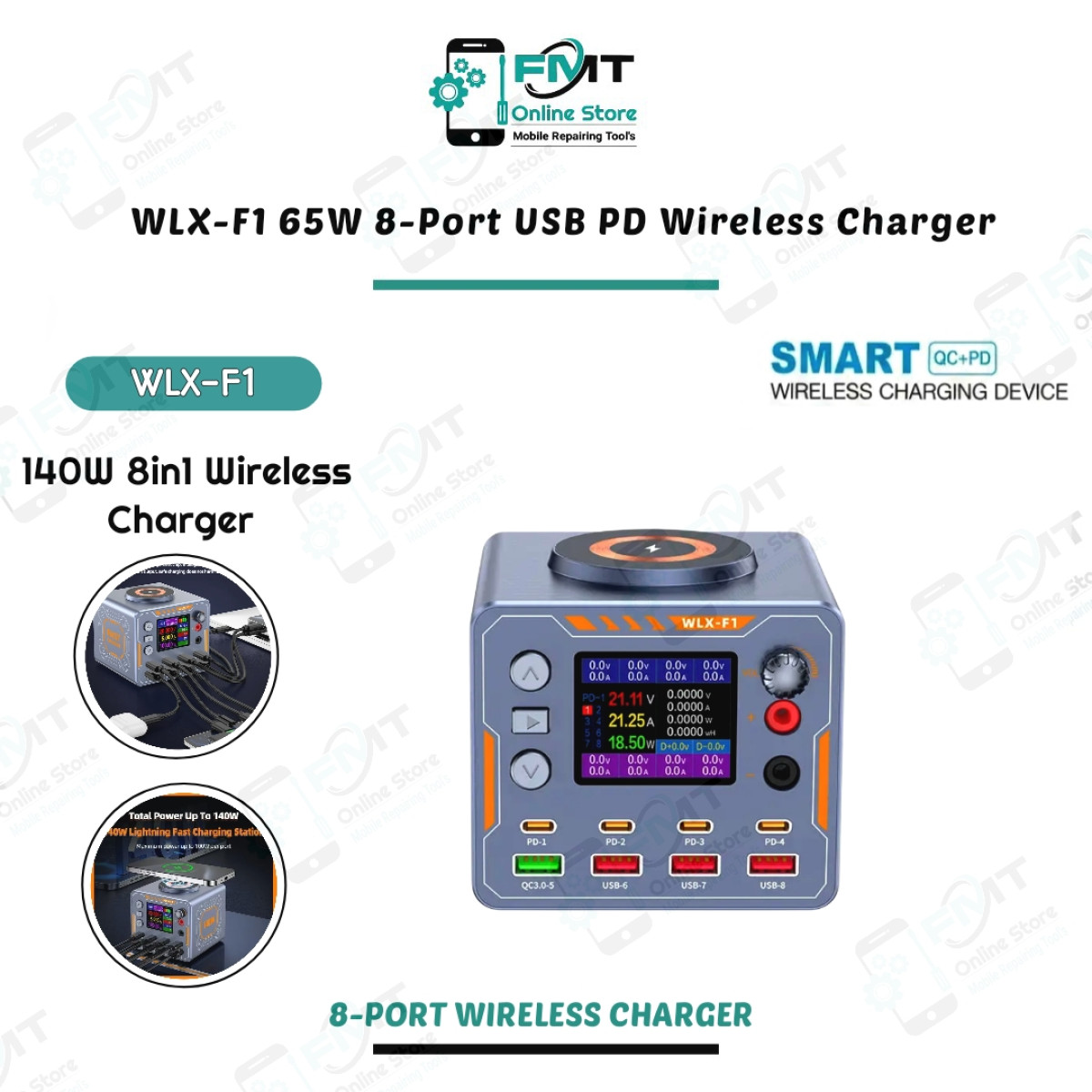 WLX-F1 140W Smart Multi-Port Desktop Charging Station