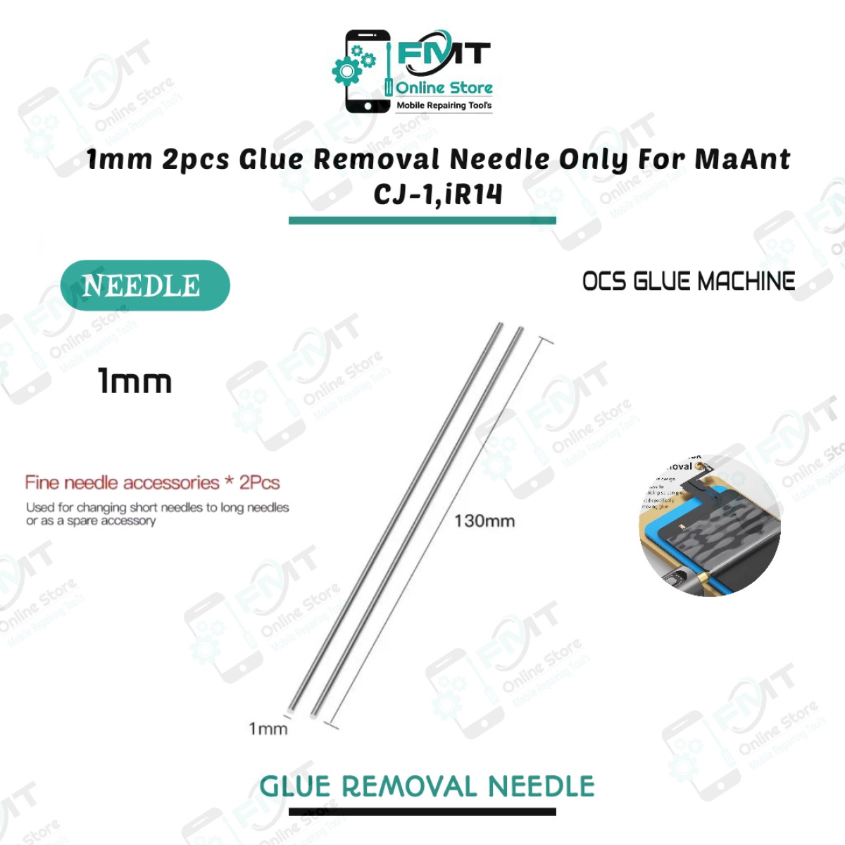 1mm 2pcs Universal Glue Removal Needle Designed For Use With Electric OCA Glue Remover Machines