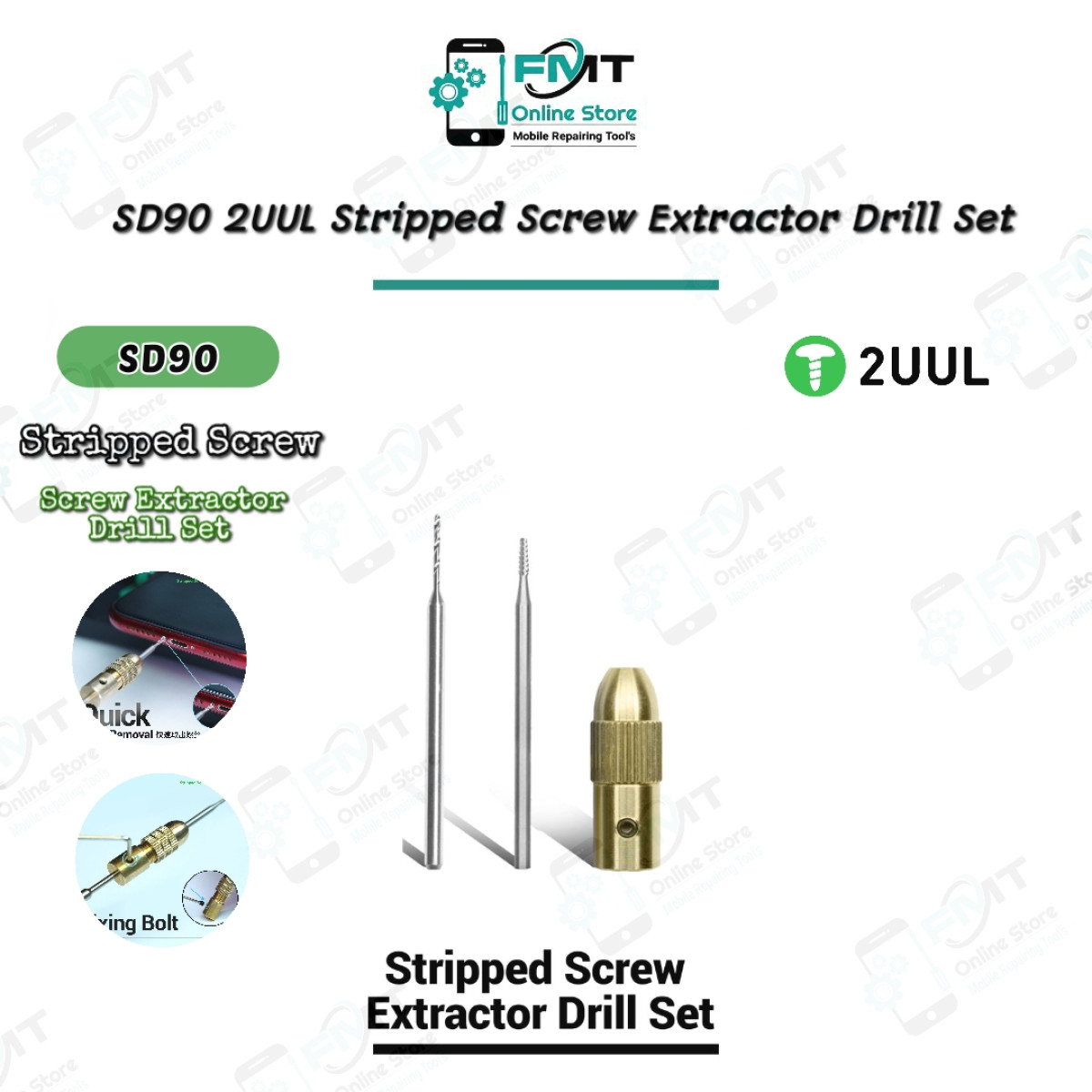 SD90 2UUL Stripped Screw Extractor Drill Set