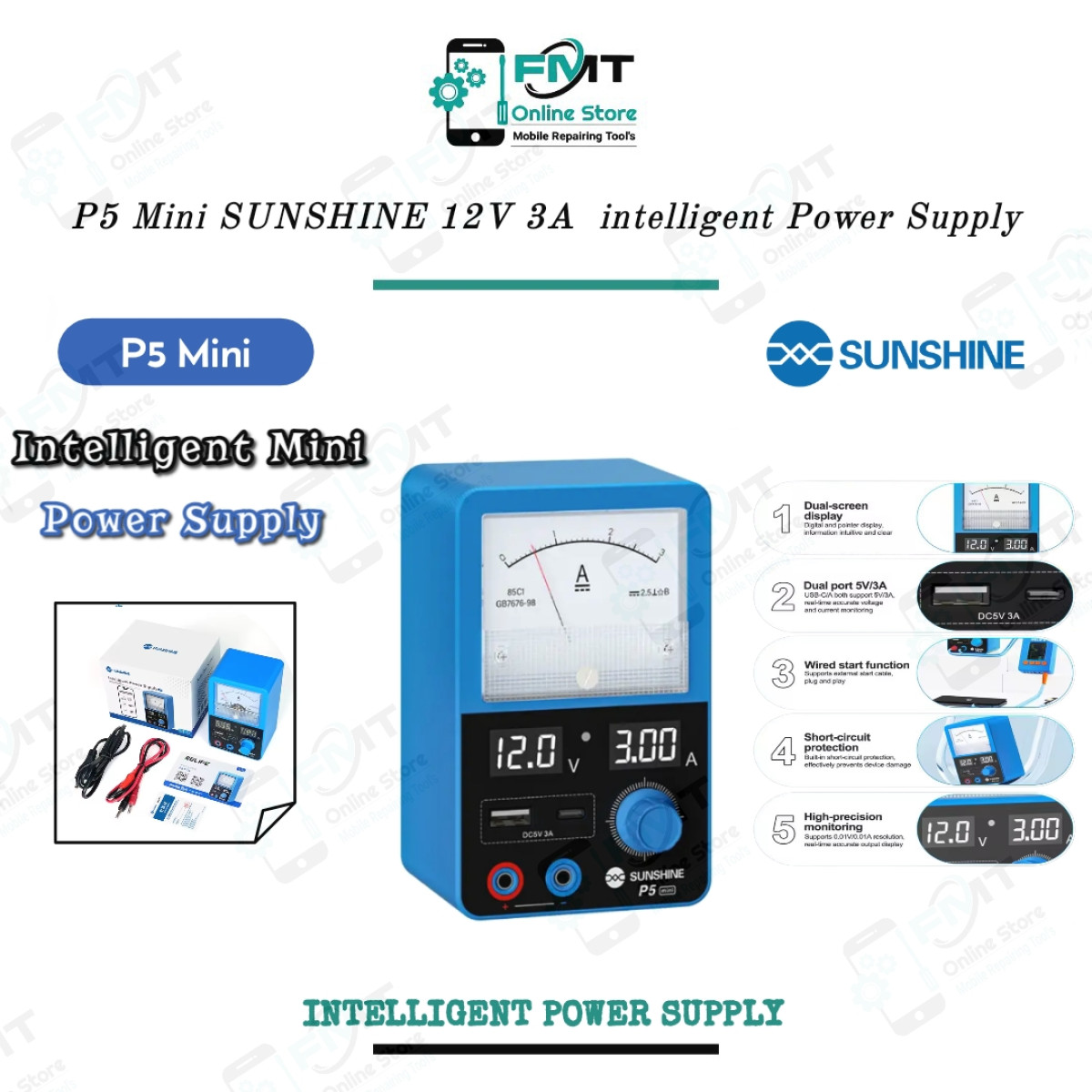 P5 Mini SUNSHINE 12V 3A intelligent Power Supply