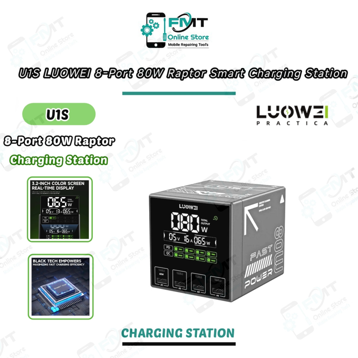 U1S LUOWEI 8-Port 80W Raptor Smart Charging Station