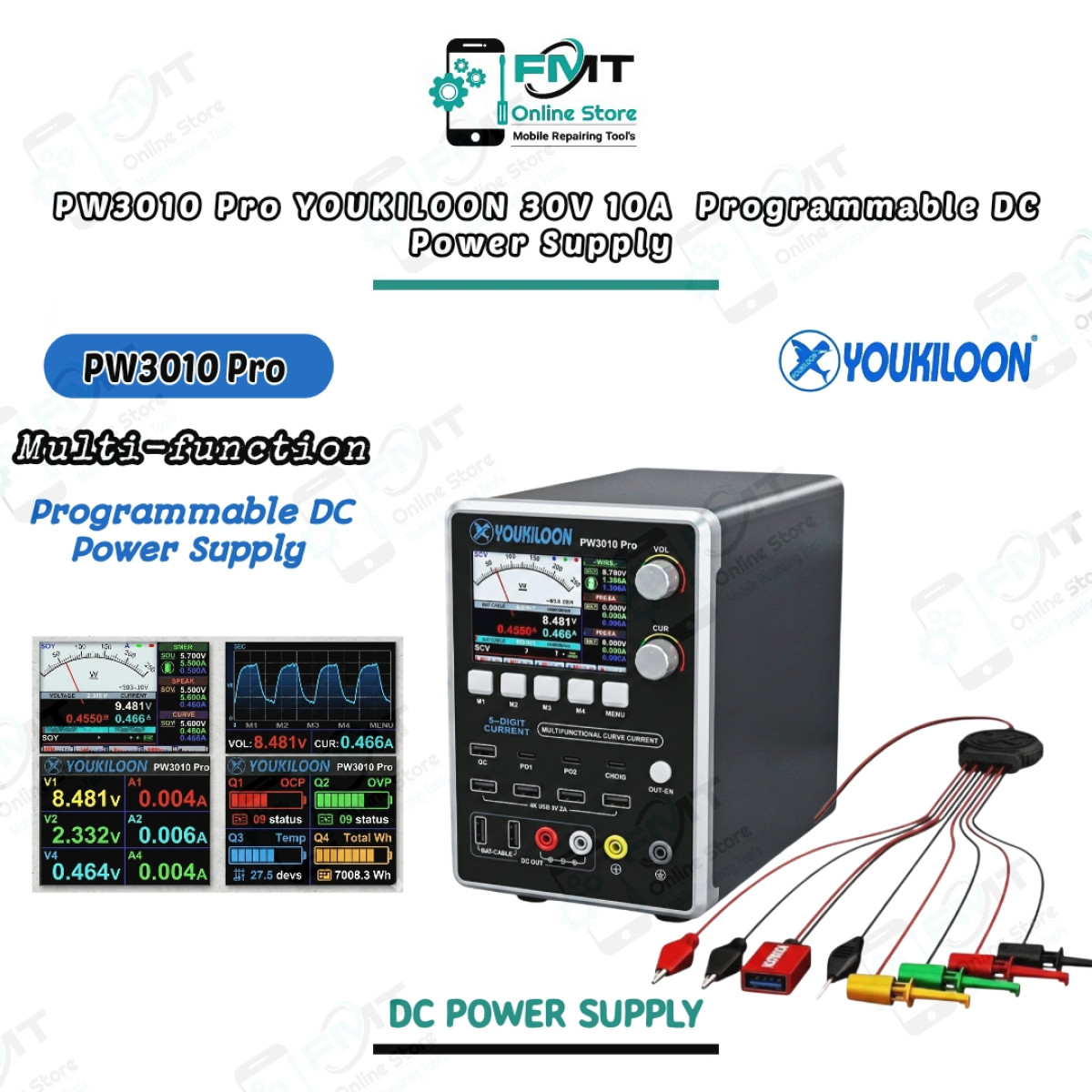 PW3010 Pro YOUKILOON 30V 10A  Programmable DC Power Supply
