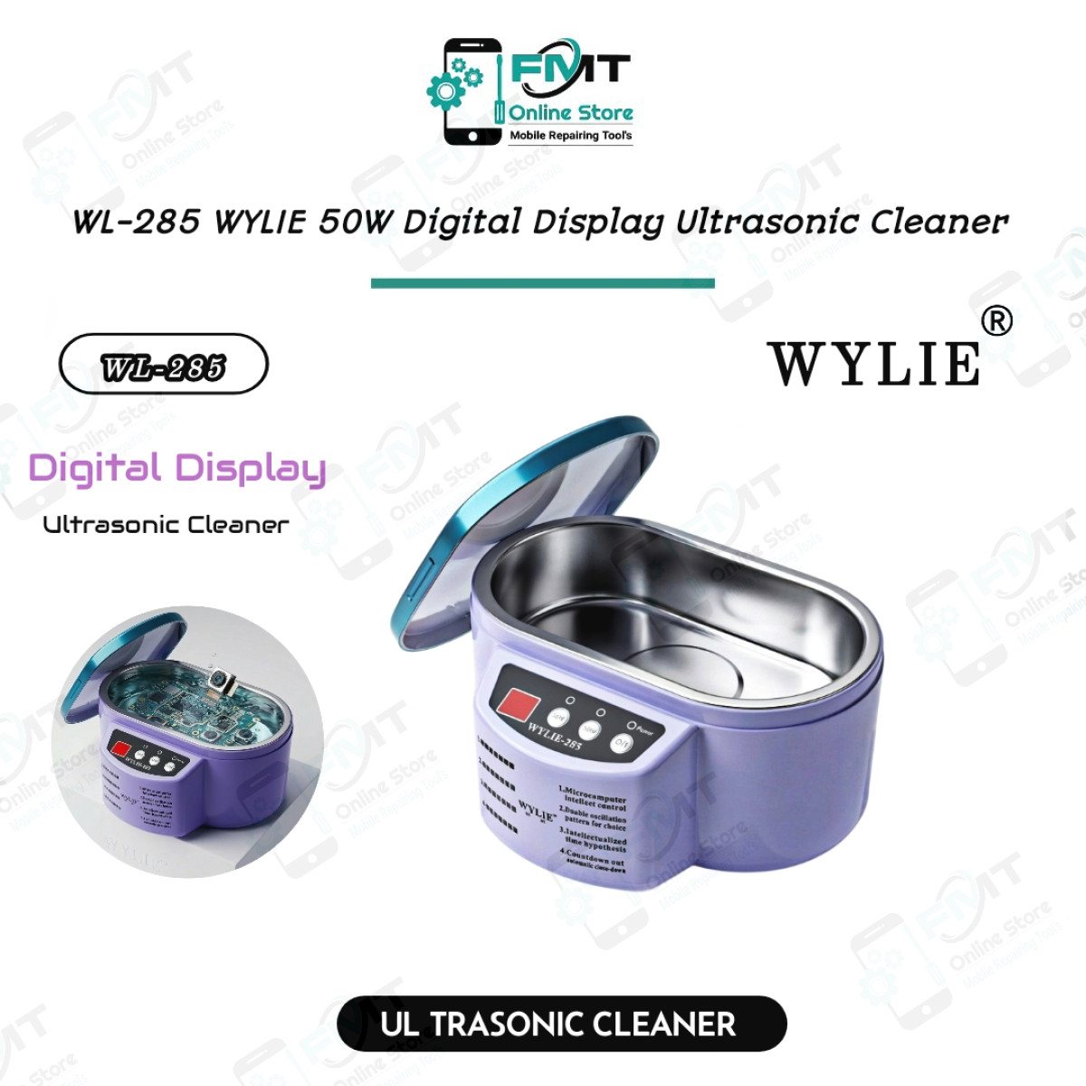 WL-285 WYLIE 50W Digital Display Ultrasonic Cleaner.