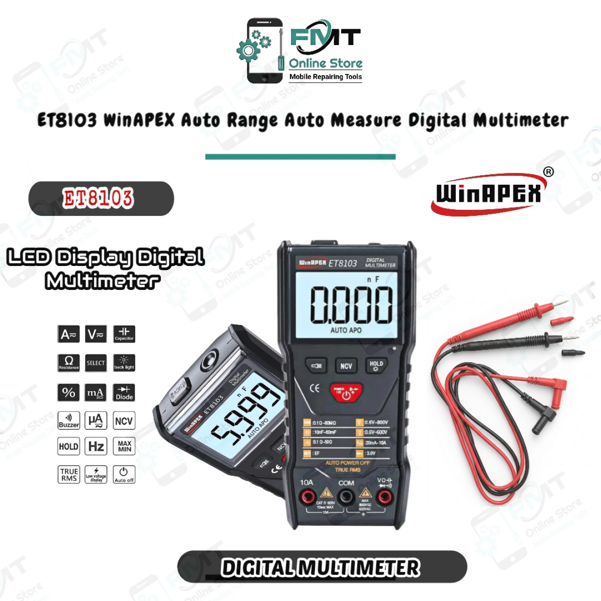 ET8103 WinAPEX Auto Range Auto Measure Digital Multimeter