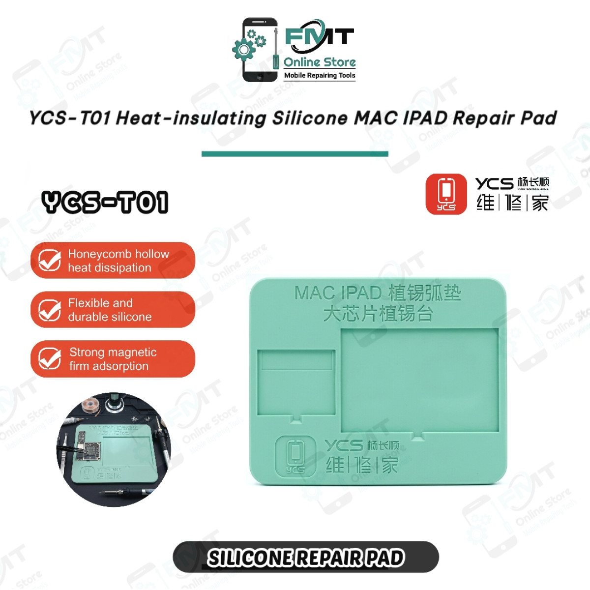 YCS-T01 Heat-insulating Silicone MAC IPAD Chip Soldering Repair Pad