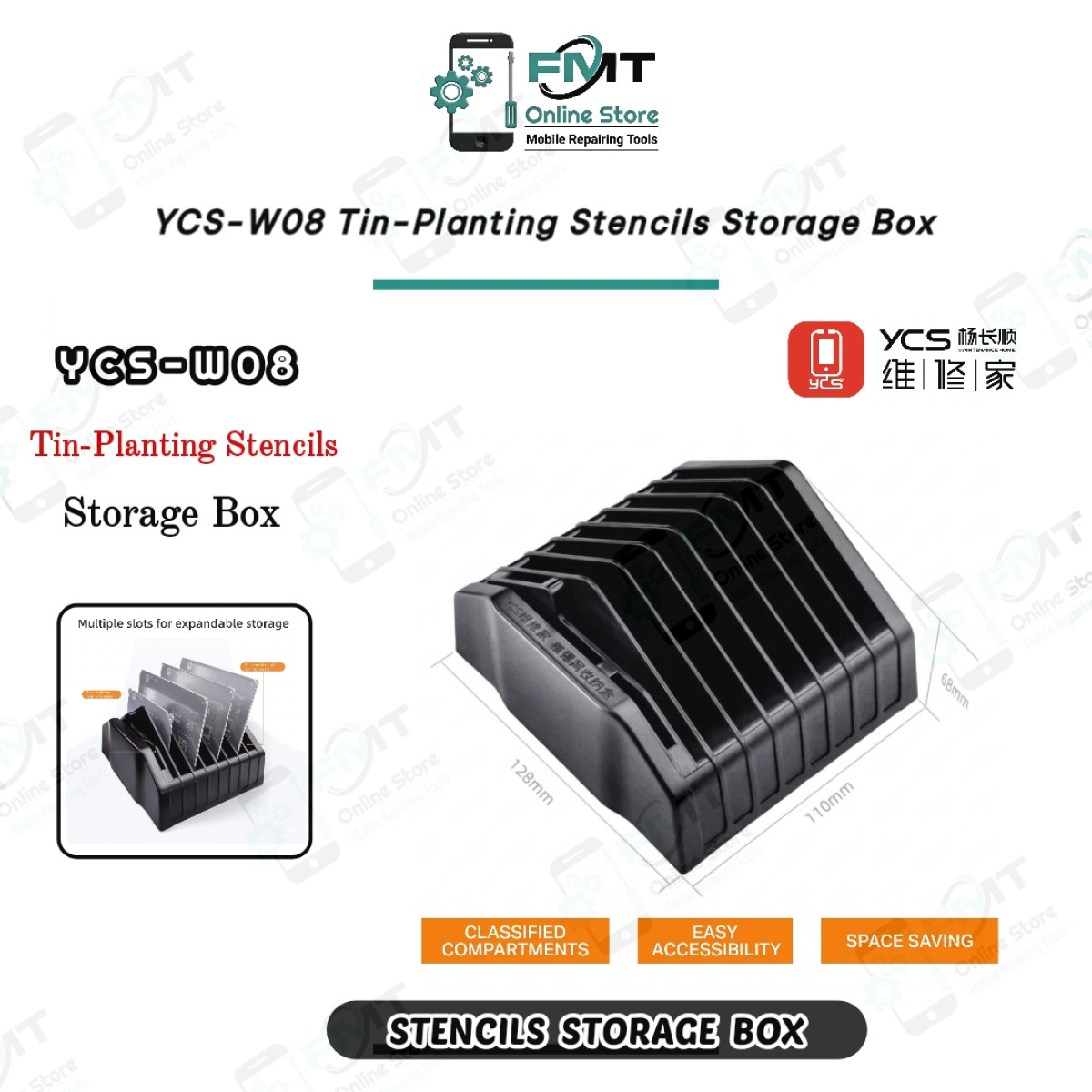 YCS-W08 Tin-Planting Stencils Storage Box