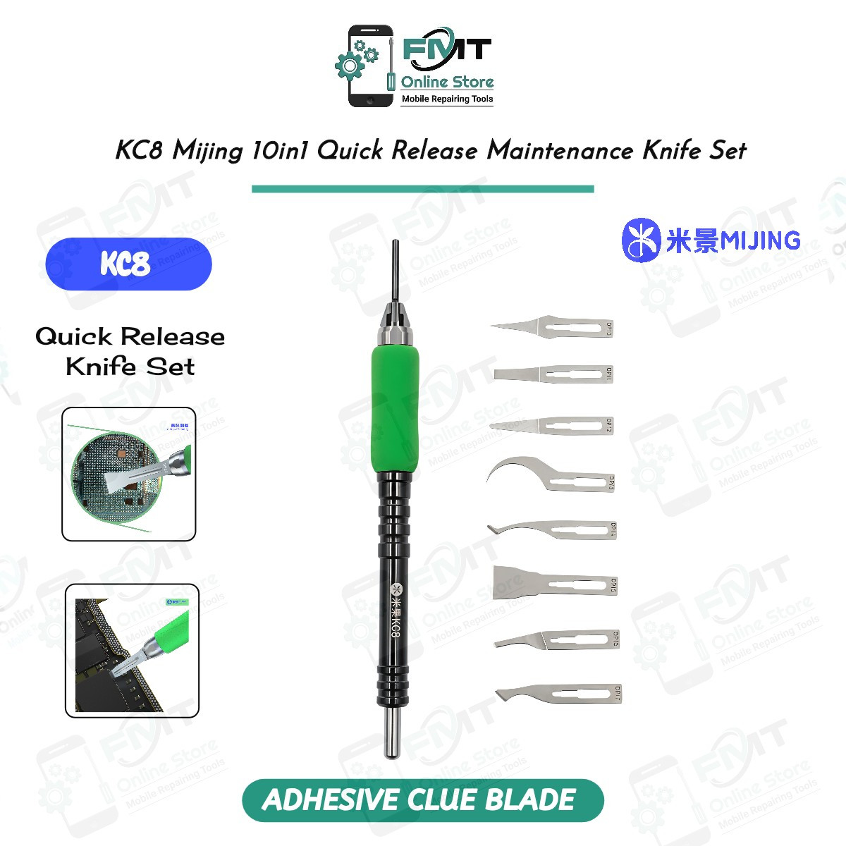 KC8 Mijing 10in1 Quick Release Maintenance Knife Set