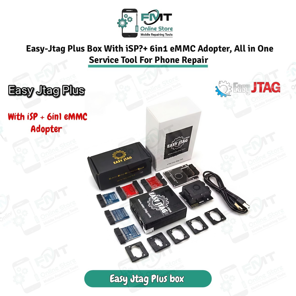 Easy-Jtag Plus Box With iSP+ 6in1 eMMC Adopter, All in One Service Tool For Phone Repair