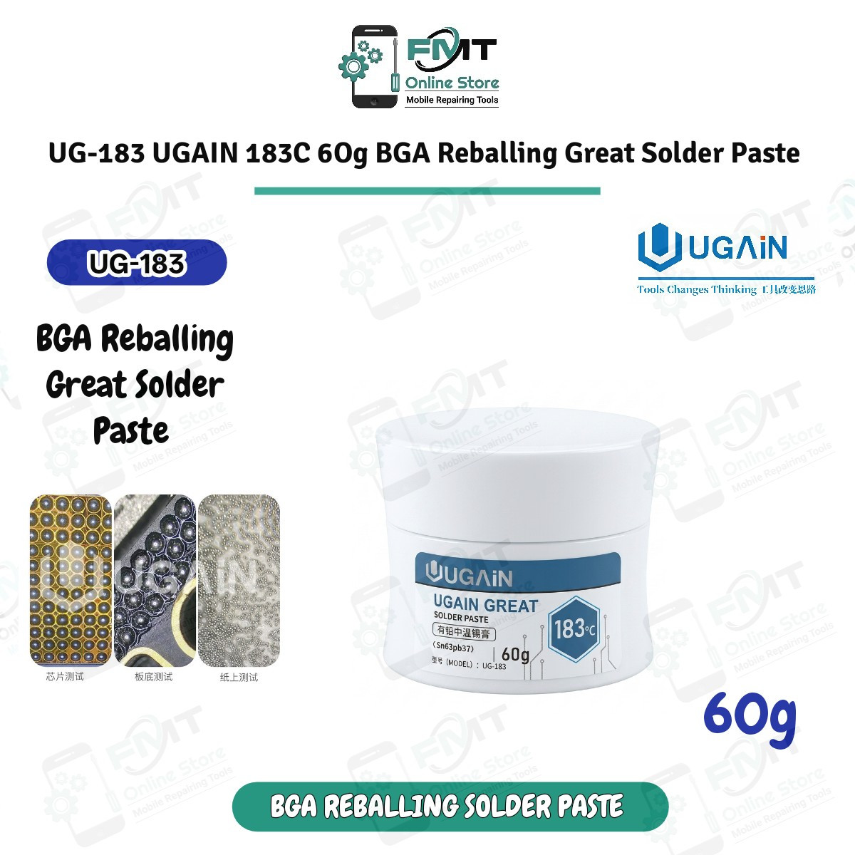 UG-183 UGAIN 183C 6Og BGA Reballing Great Solder Paste
